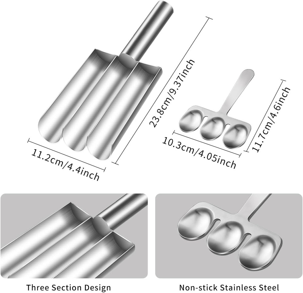 Stainless Steel Meatball Maker - Creative Kitchen Triple Meatball Maker