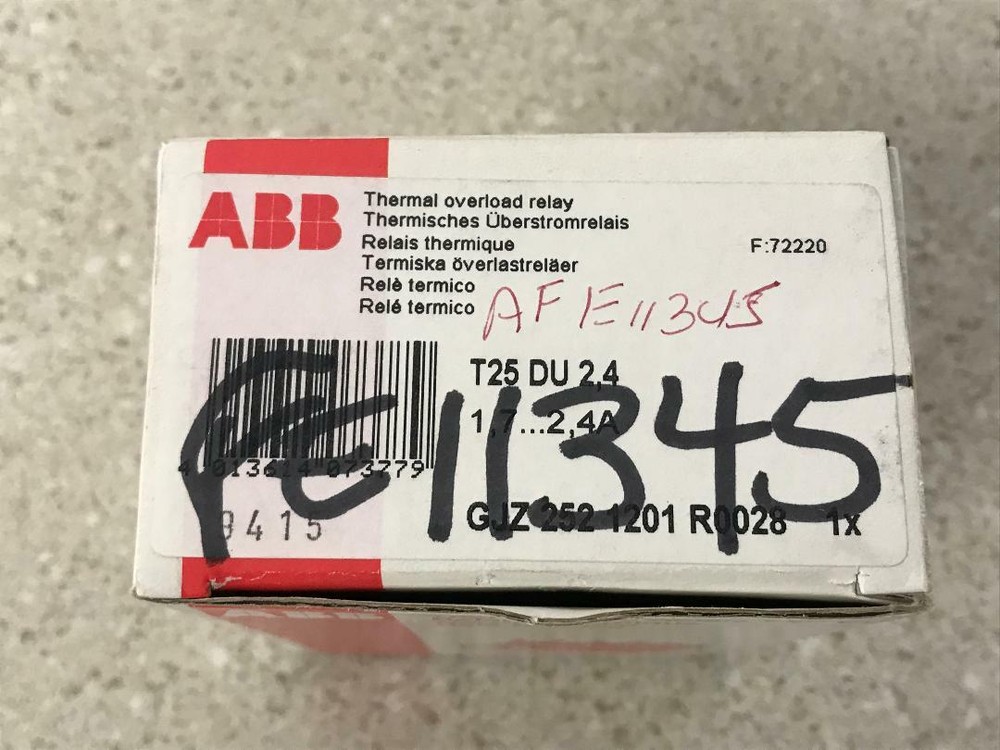 ABB Overload Relay T25 DU 2,4 NEW