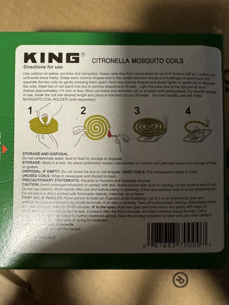King Citronella Coil 20 ct Ships anywhere