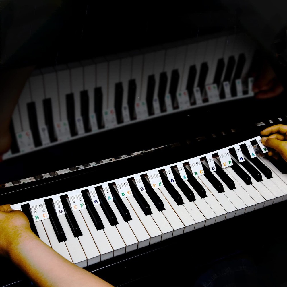 Colorful Removable Piano Keyboard Note Labels, Silicone Piano Notes Stickers ...