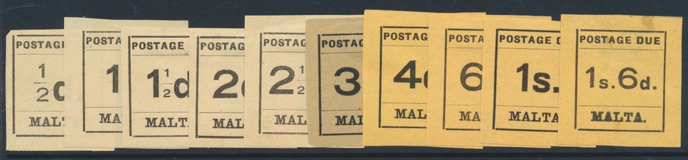 Malta 1925 ½d-1/6 D1-D10 Mint LH Cat £60