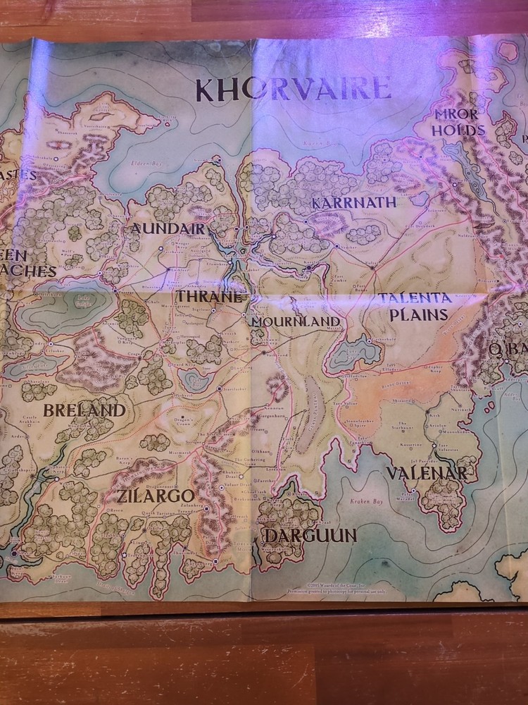 *Map Only* Dungeons And Dragons 4th Edition Eberron Khorvaire Map