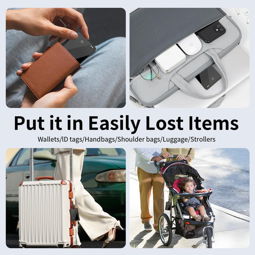 Wallet Tracker Card (Samsung Only),Rechargeable Bluetooth Smart 1 Pack, Black