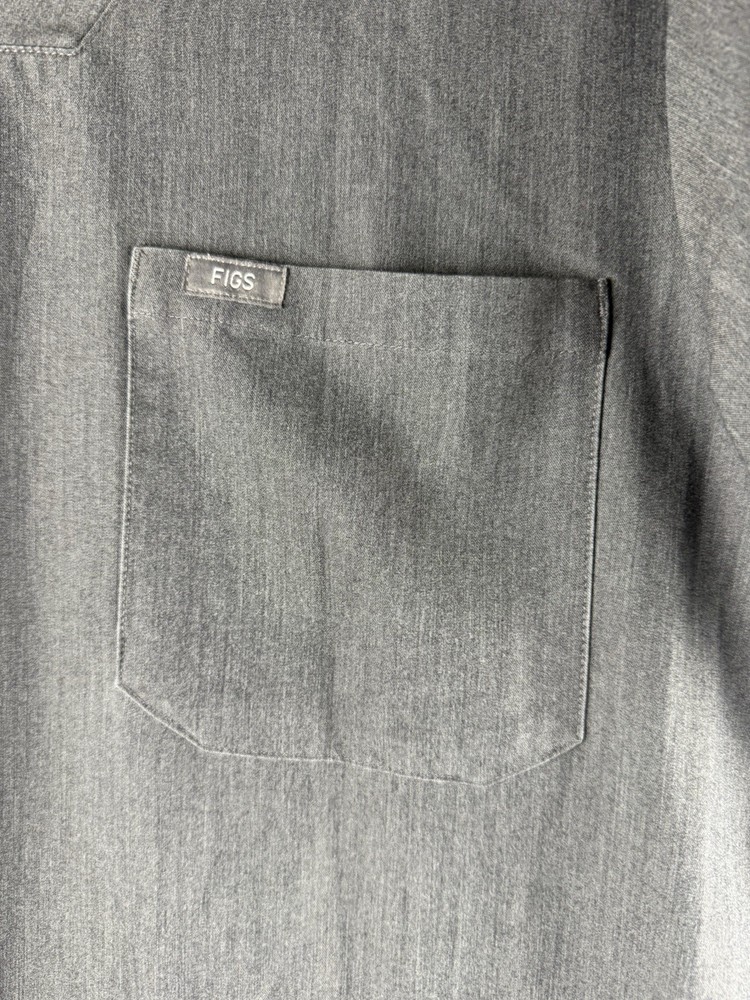FIGS Technical Collection Scrub Top Gray Solid Unisex Size M Medical