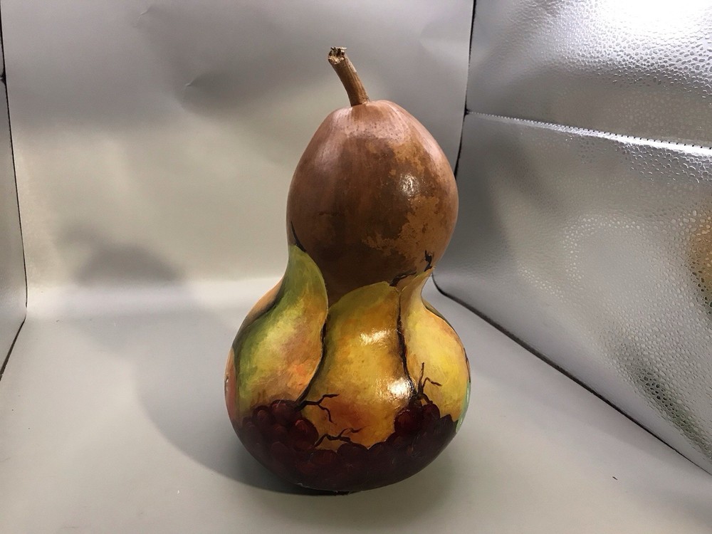 Hand painted Gourd Signed M. Hall