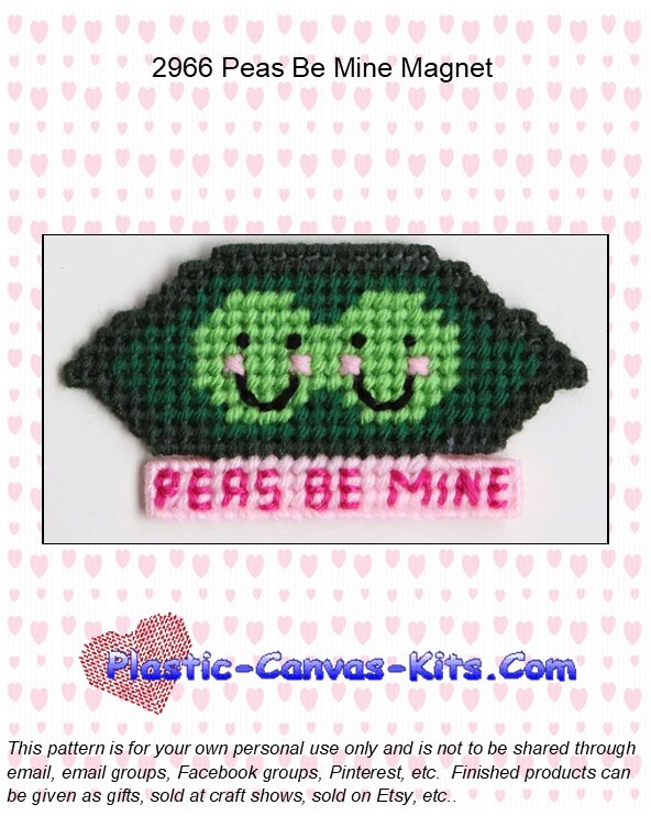 Peas Be Mine Magnet-Plastic Canvas Pattern/Kit