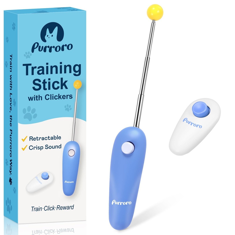 Cat Training Clicker Kit â€“ Includes Finger Clicker and Target Stick â€“ Per...