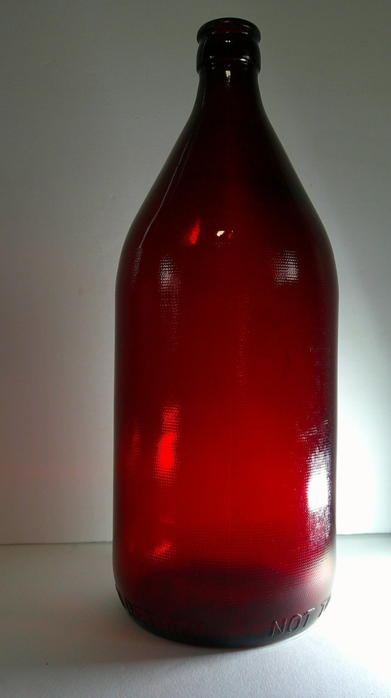 Vintage Anchorglass Royal Ruby 1950 Quart Schlitz Beer Bottle