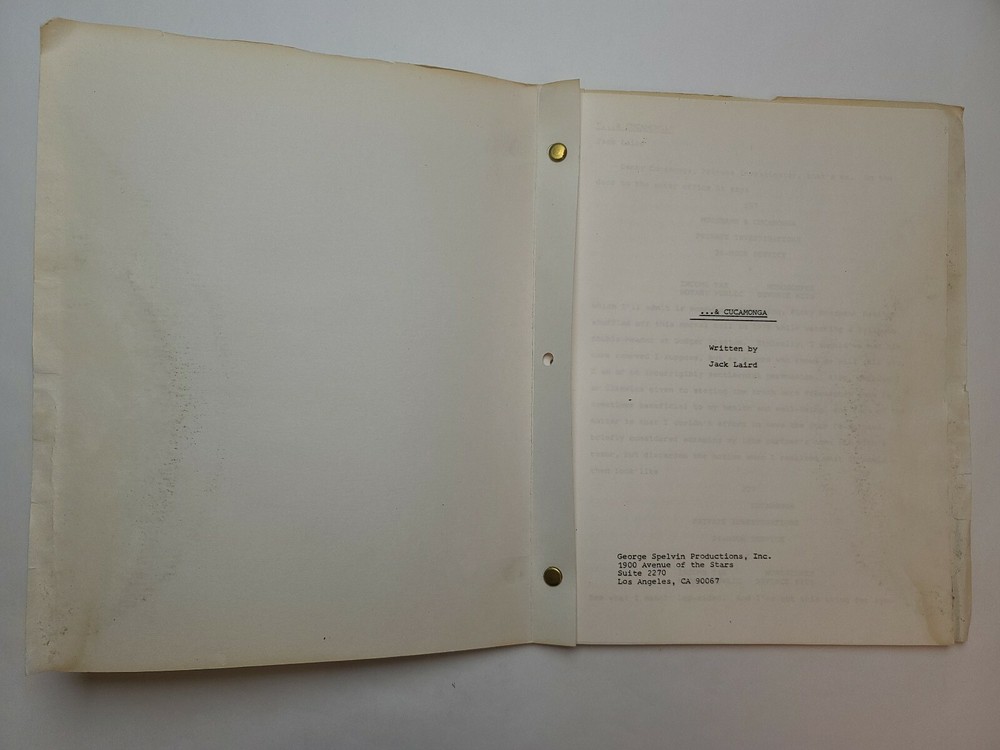 ...& CUCAMONGA / Jack Laird Unproduced One-Hour Television Series