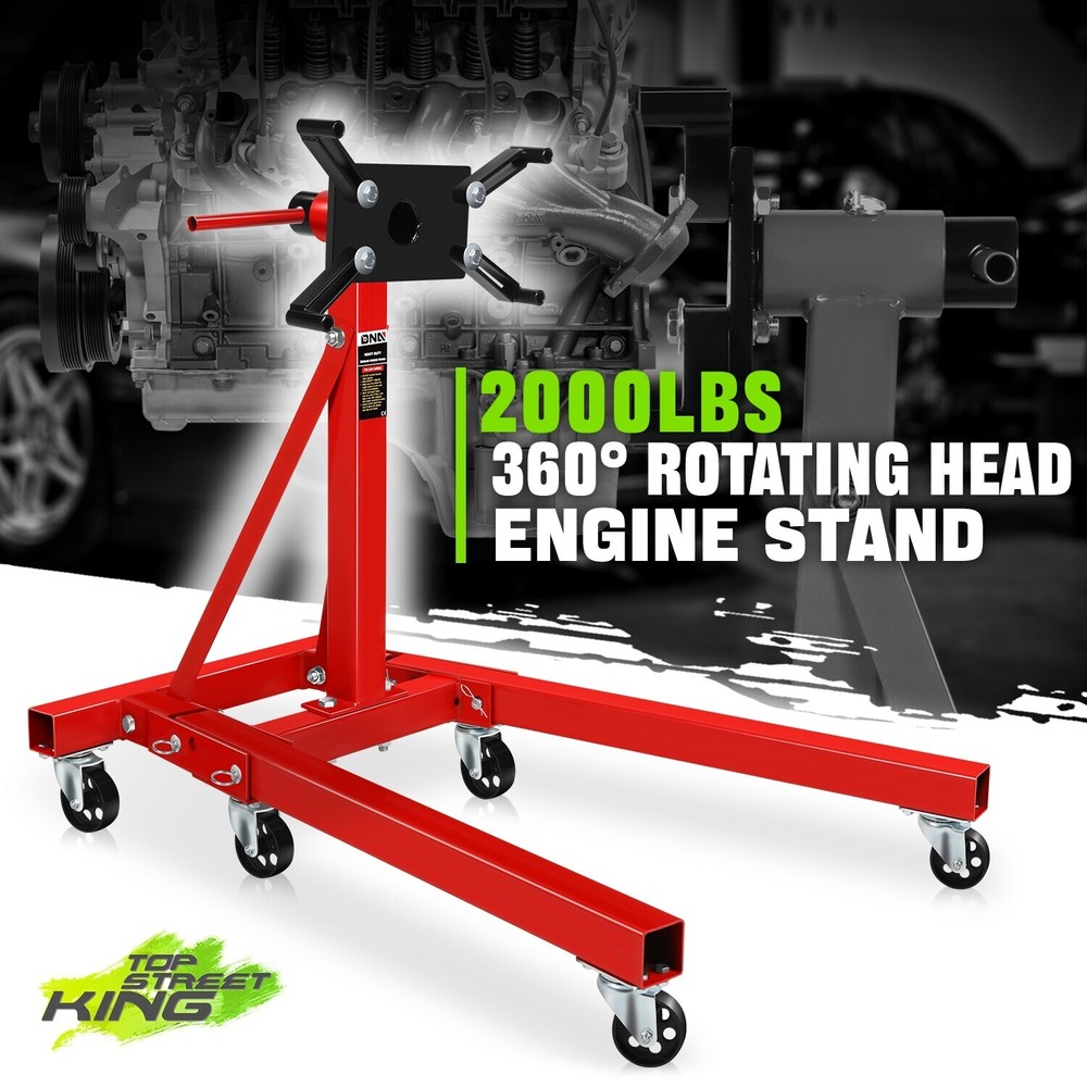 360 Degree Adjuste Mounting Head Durable Stable Steel Engine Stand 2000 LBs Red