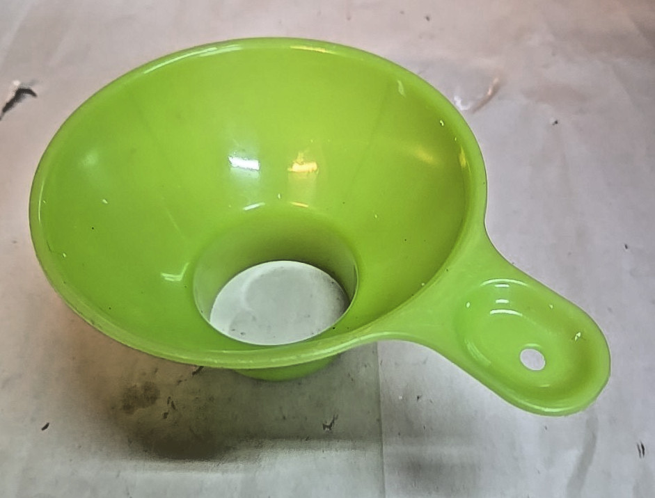 Jar Top Funnel; Green Plastic; USA