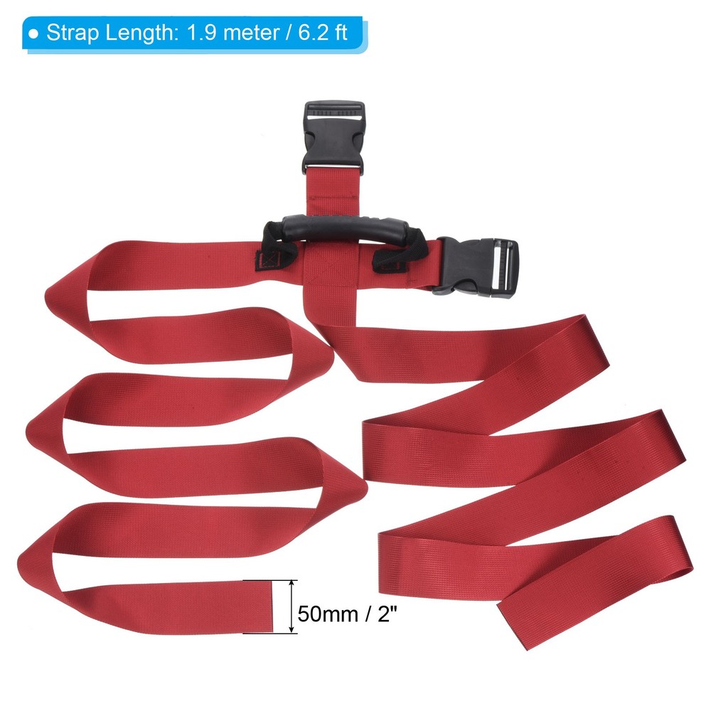 Carrying Strap with Handle, Cross Style Adjustable Nylon Belt for Boxes, Red