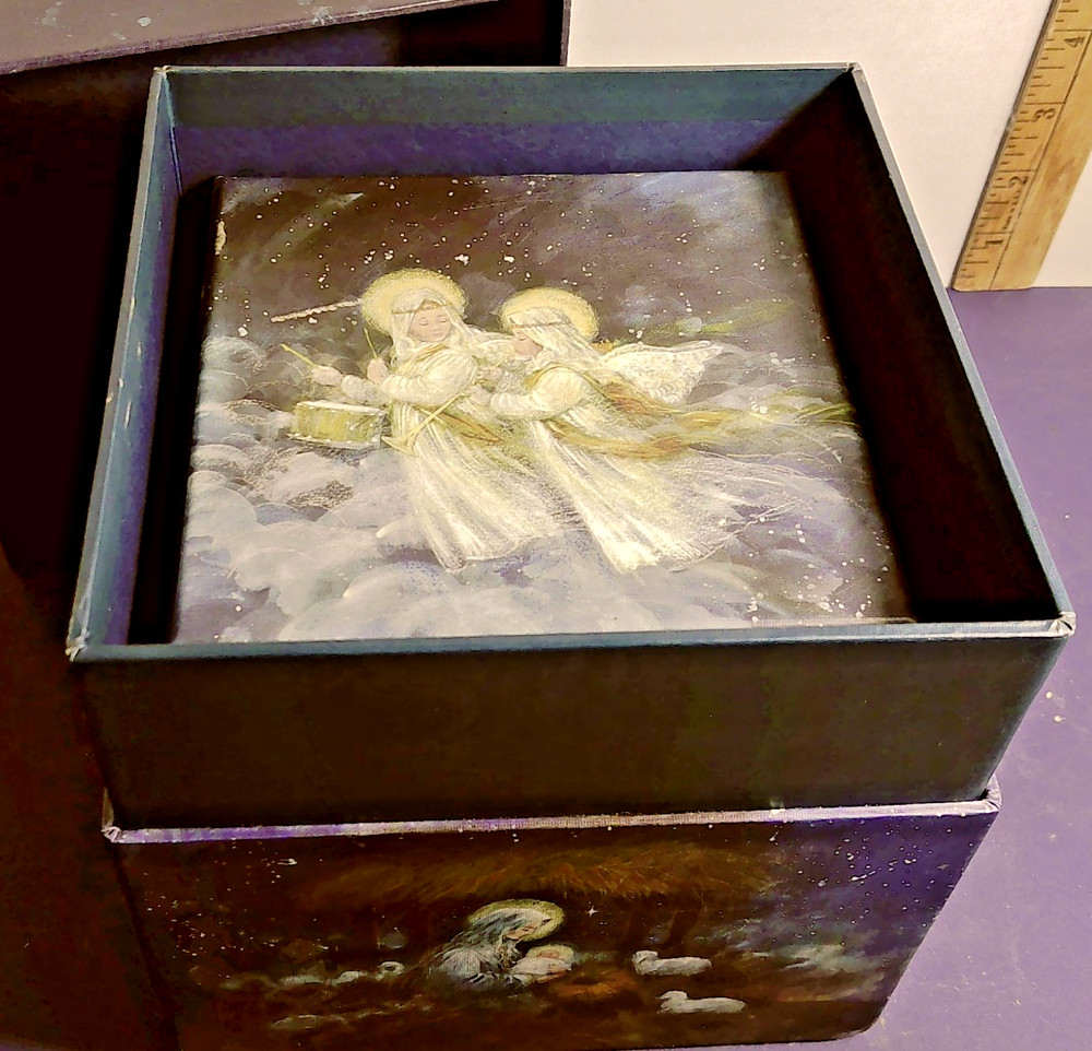Bobs Boxes Nesting Boxes "A Child Is Born" Set of Two