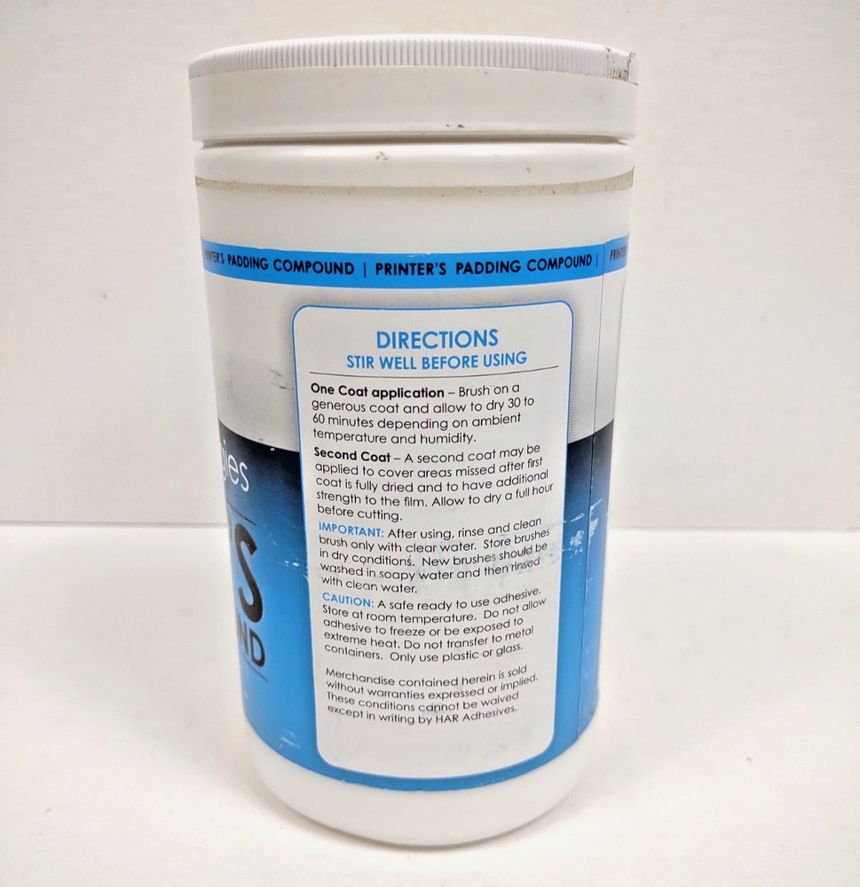 HAR Padding Compound White 1 Quart (32oz) For Making Note Pads Water-Based Resin