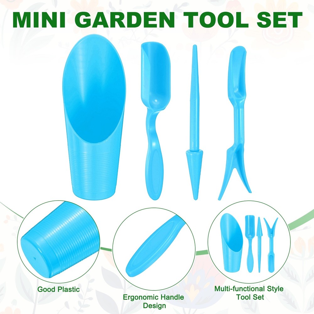 2-Set Transplanting Succulent Cultivation Digging Scoops Kits [Blue]