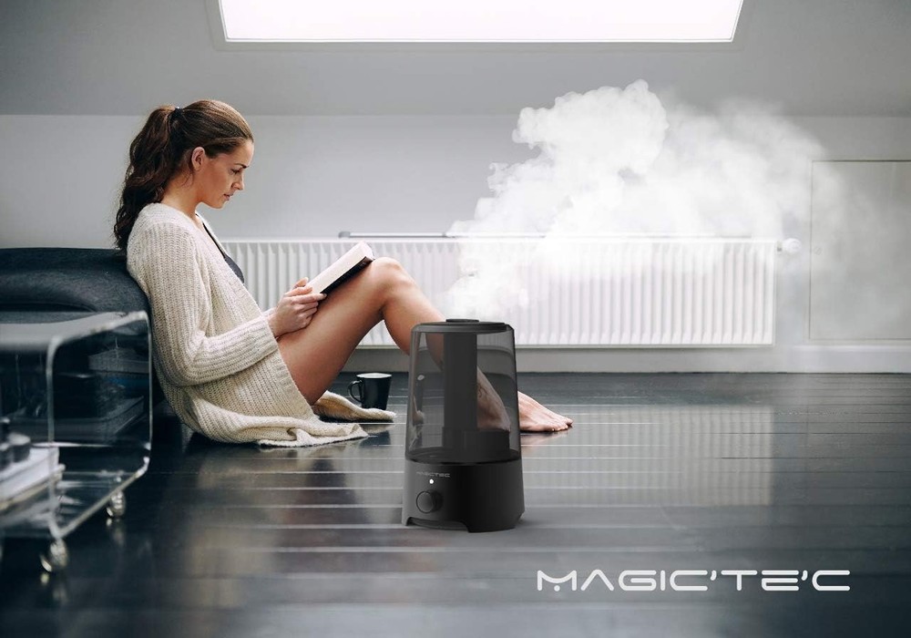 Ultrasonic Humidifier with Auto Shut-Off – Silent 360° Black Diffuser