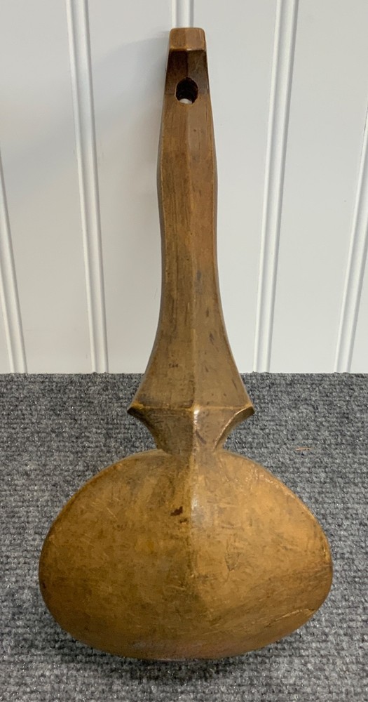 Early Maple Scoop with Unusually Carved Handle