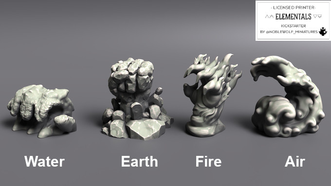 Elemental Spell Effects Walls Kickstarter Noblewolf Miniatures Models D&D