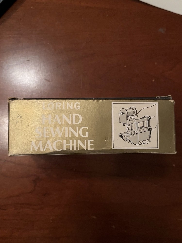 Vintage Miniature Loring Hand Held Sewing Machine With Manual