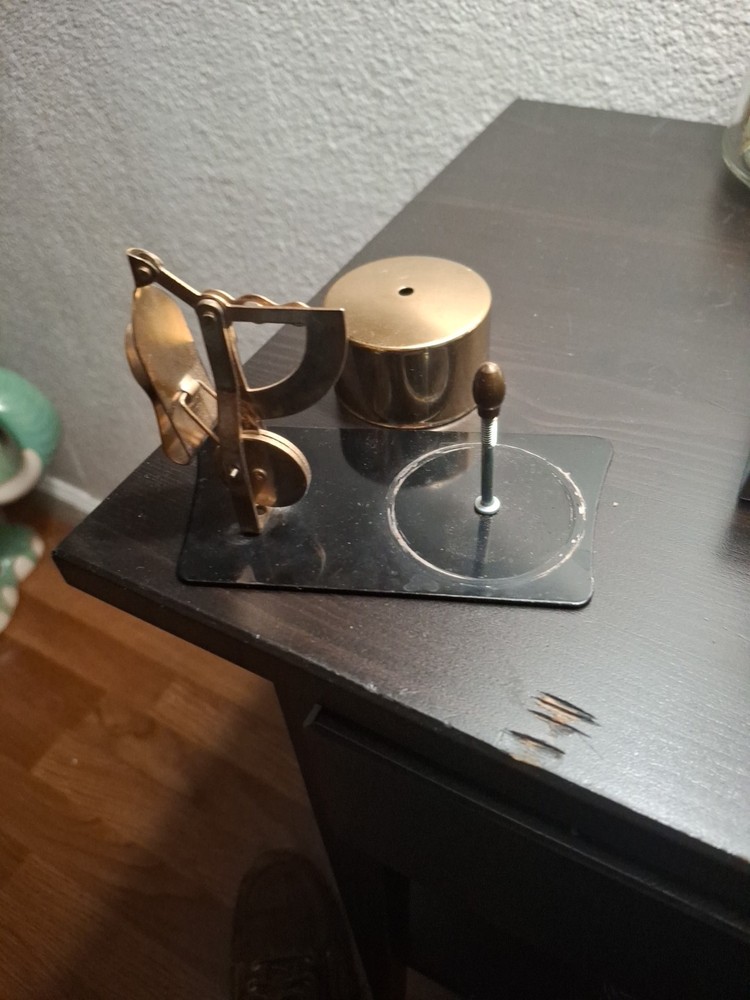 Vintage Desktop Letter Postal Scale and Stamp Holder Brass Made in Japan