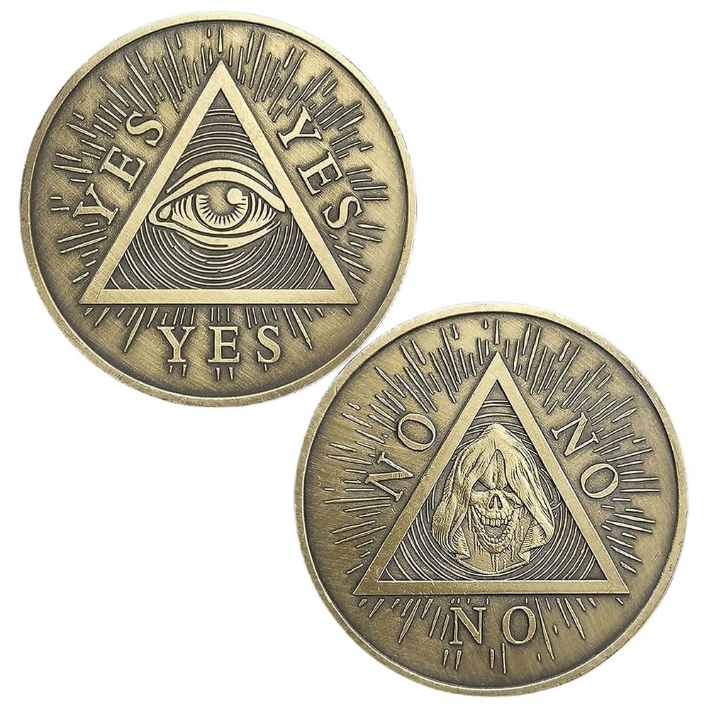 Yes No Challenge Coin Decision Maker Divination 1.38" X 0.12"