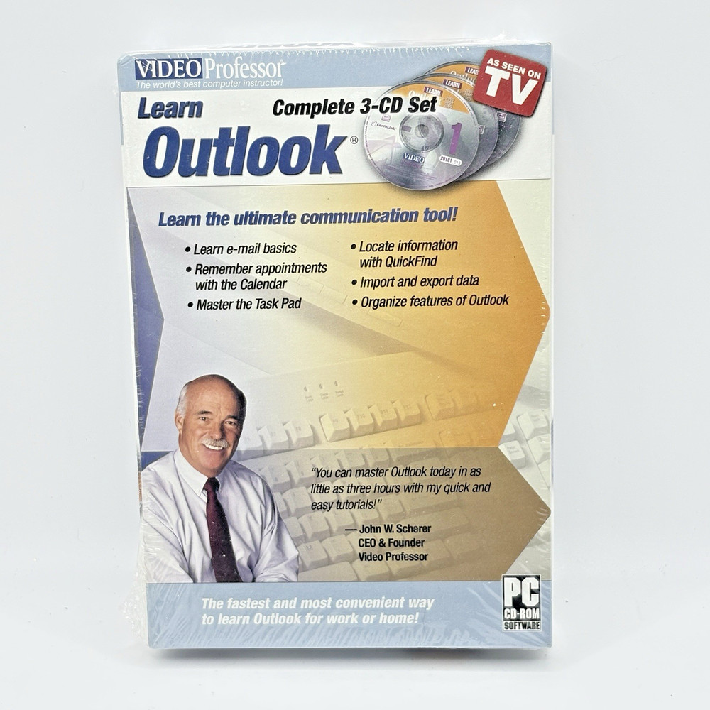 Video Professor Learn OUTLOOK PC Software Complete 3 CD Set