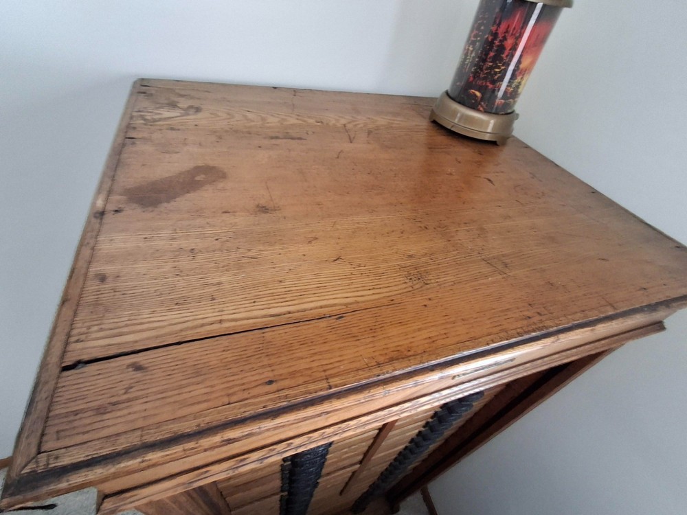 "Hamilton" vintage wood document file cabinet