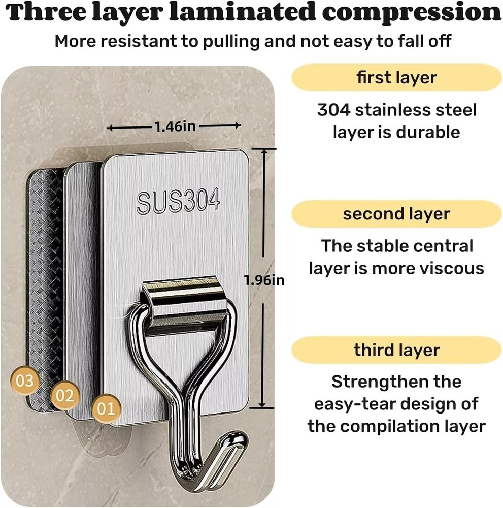 Multi-Purpose Stainless Steel Hooks-3M
