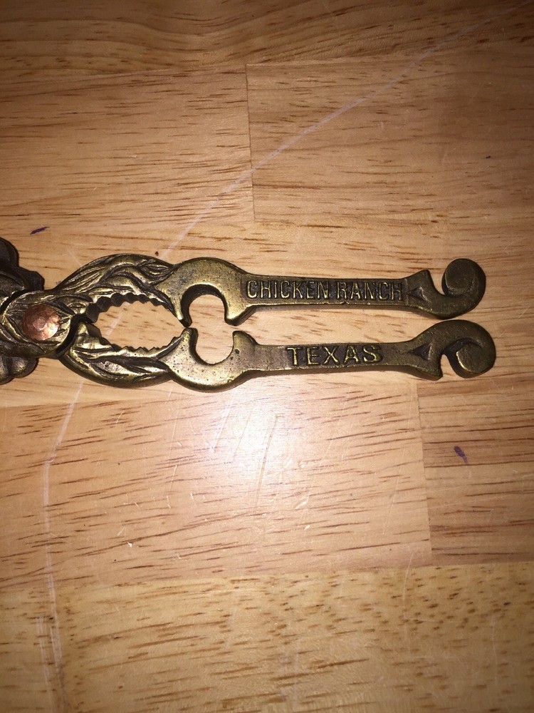 Nutcracker Nut Cracker Christmas Chicken Ranch HOLIDAY Brass METAL Hefty TEXAS