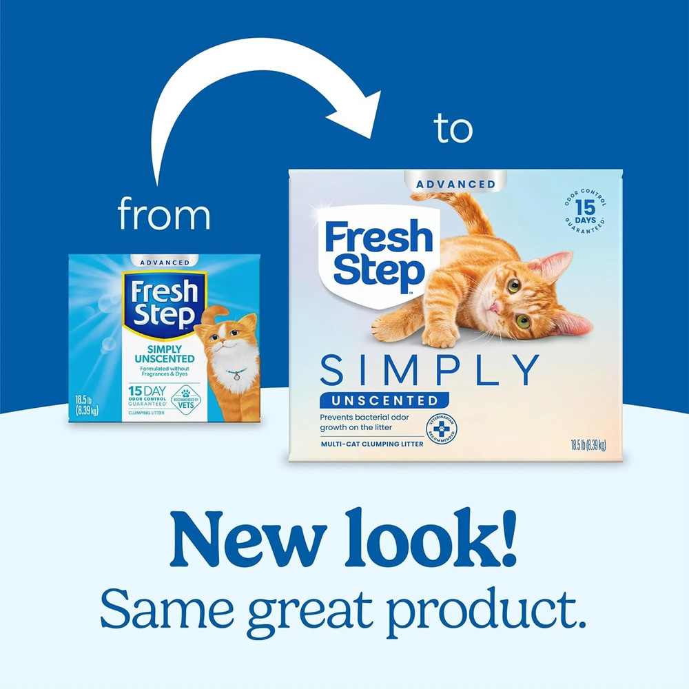 Advanced Simply Unscented Multi Cat Clumping Cat Litter, Low Dust, Odor Control