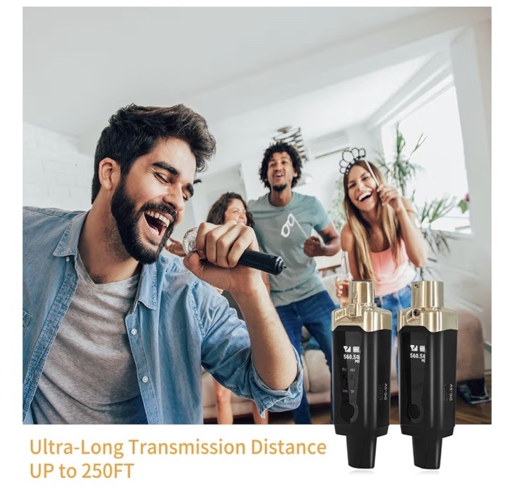 Wireless XLR Microphone Transmitter and Receiver, UHF Wireless Mic
