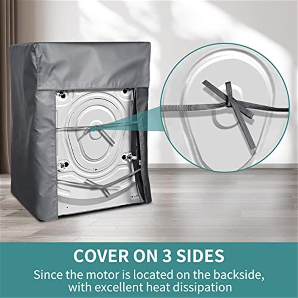 Polyester Washer Machine Cover 2 Pack, Gray