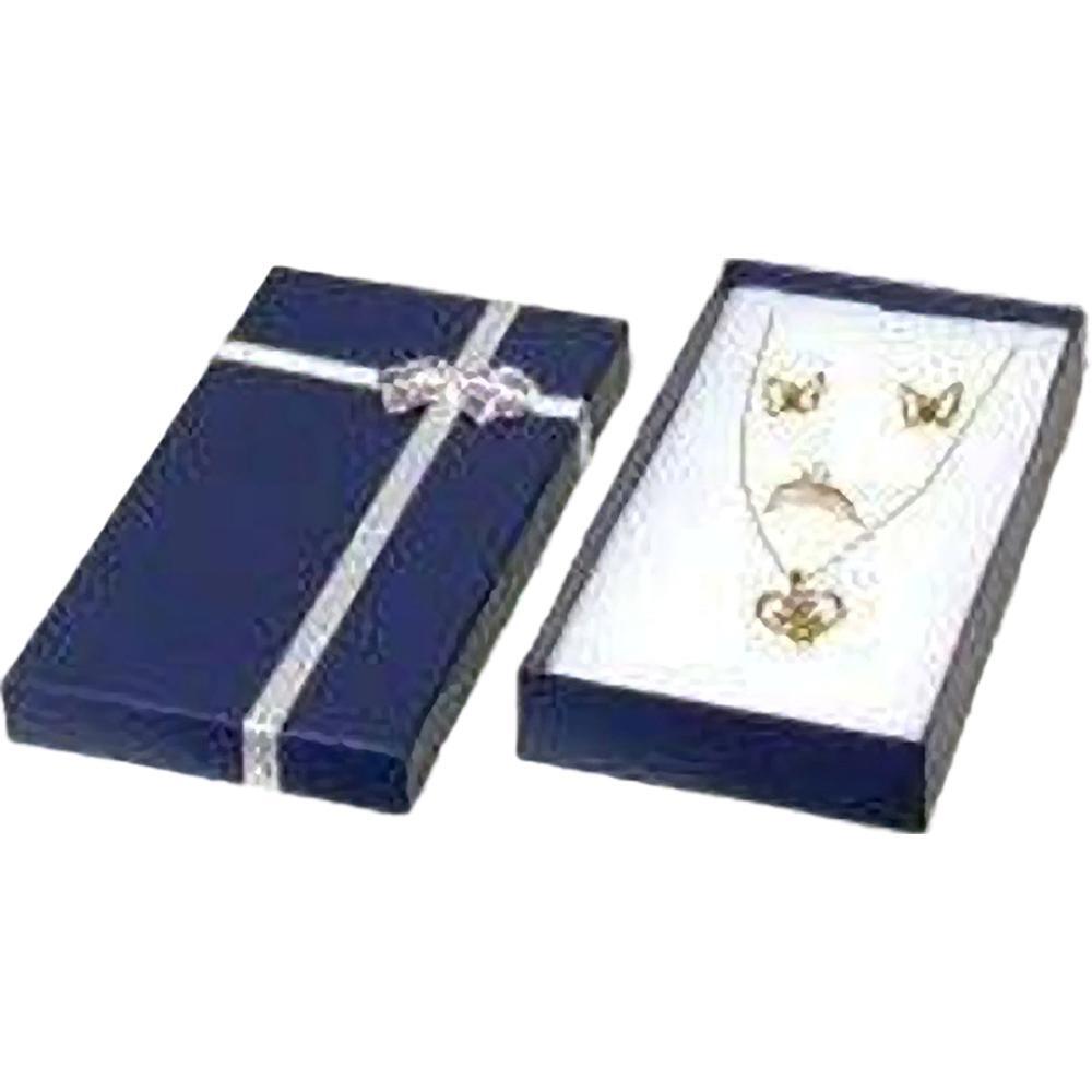 24 Blue Bow Tie Necklace Ring & Earring Gift Boxes