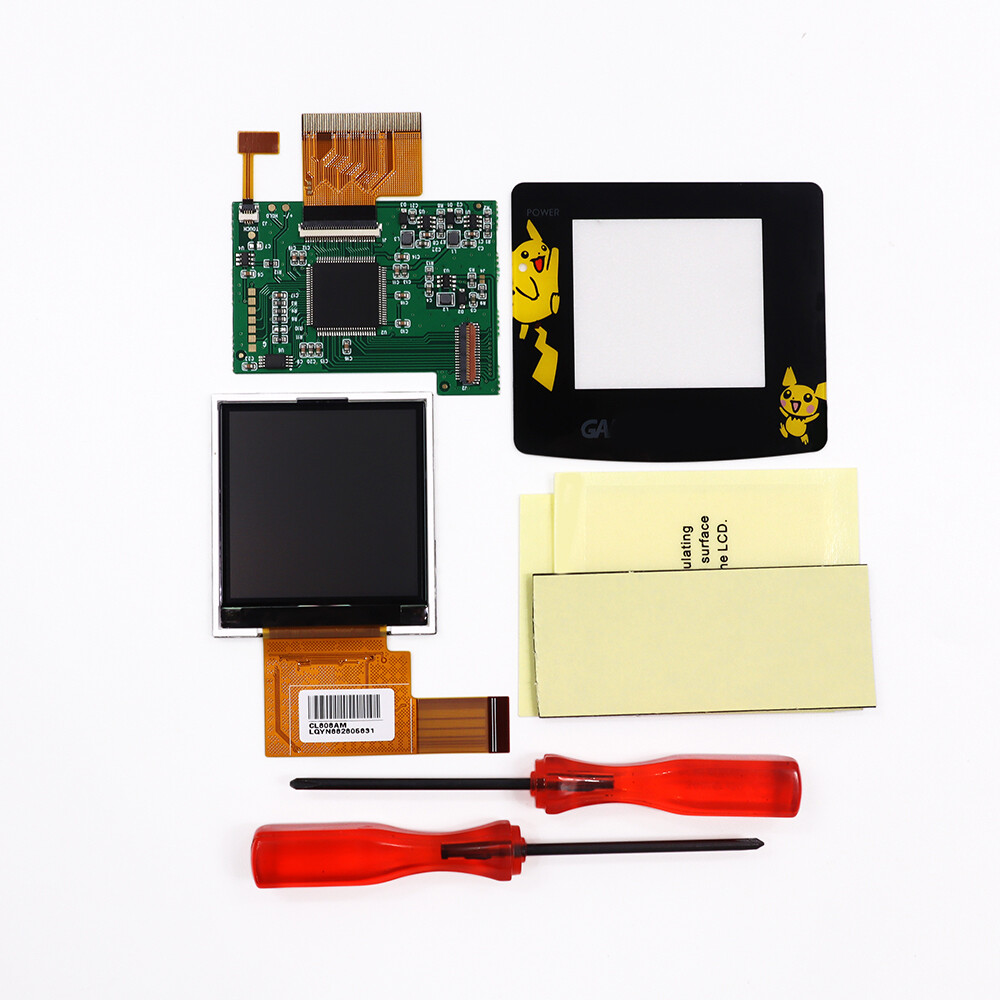 Game Boy GBC High Light Backlight Backlit LCD Screen Kit+Shell No Need Soldering