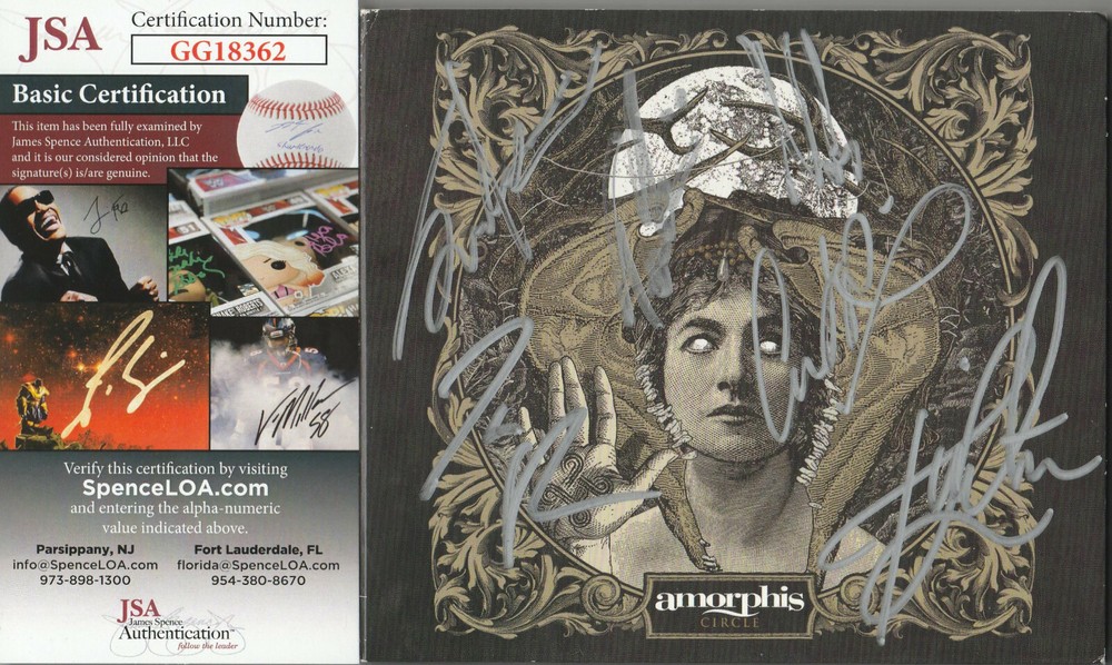 SIGNED AMORPHIS AUTOGRAPHED CIRCLE CD CERTIFIED AUTHENTIC JSA COA # GG18362