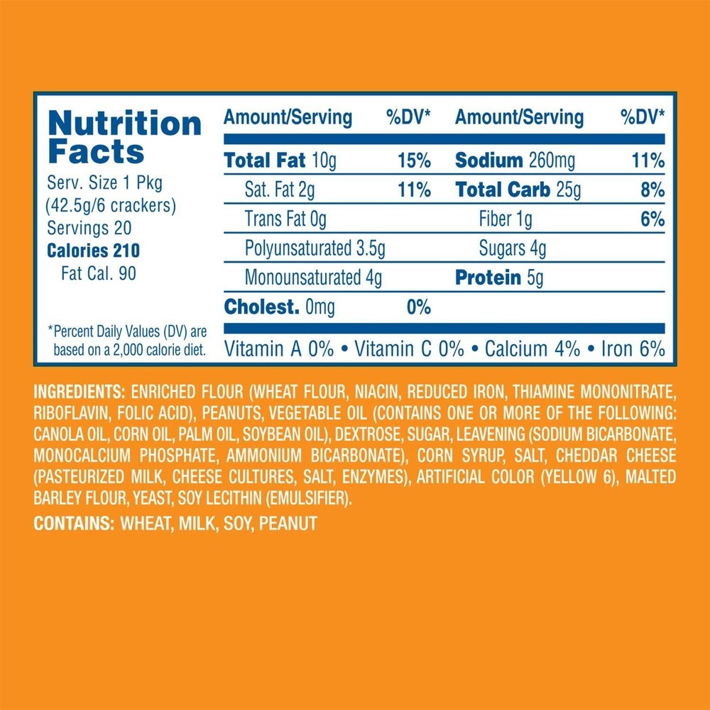 (2 Pack) Lance Toast Chee Peanut Butter Crackers (40 Count Each)