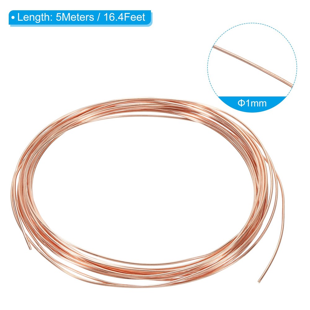 16.4Ft Solid Bare Copper Wire 20 Gauge 99.9% Pure Copper Wire Soft Beading Wire