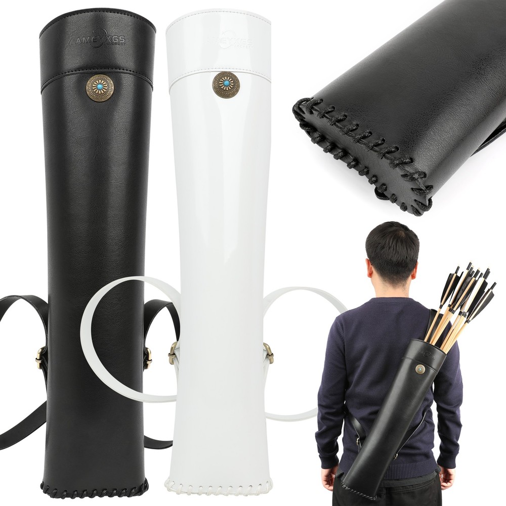 Archery Leather Arrow Quiver Backpack Adjustable Bow Hunting Shooting Target