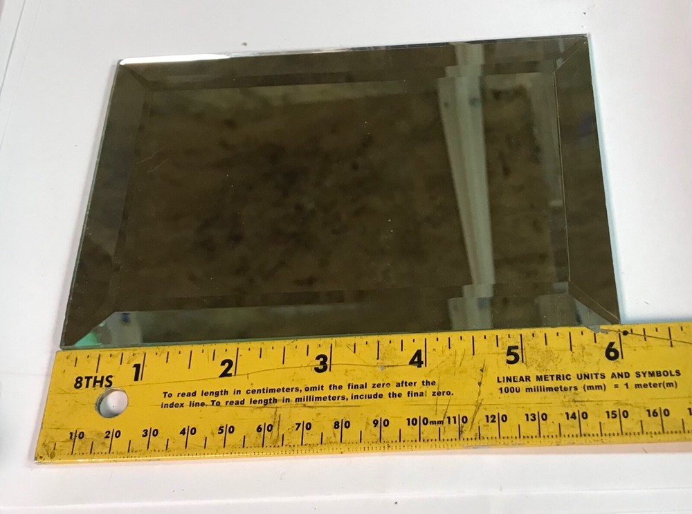 Set of 5- Clear Glass Rectangle Bevels Flat Back-Beveled Front Assorted Sizes