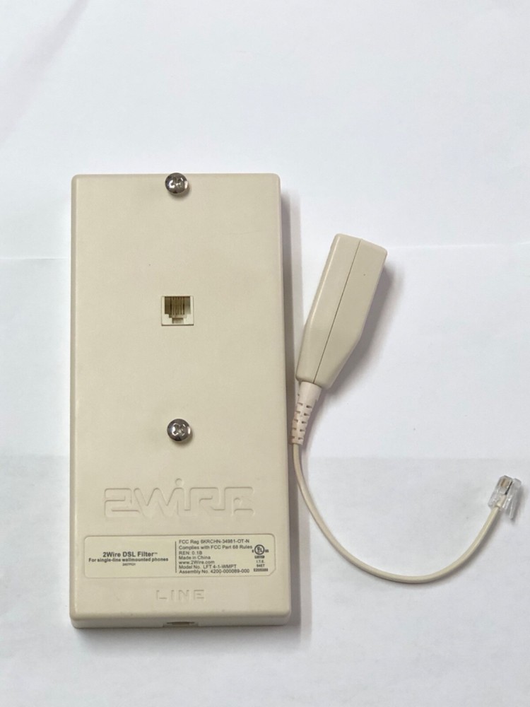 NEW 2Wire DSL Filter for Single-Line Wallmounted Phones Model LFT-4-1-WMPT
