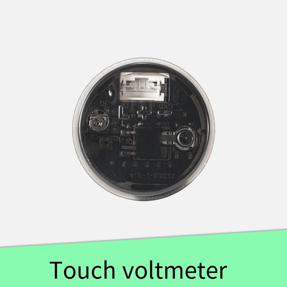 Round Digital Voltmeter with LED Display and Touch Operation for Batteries