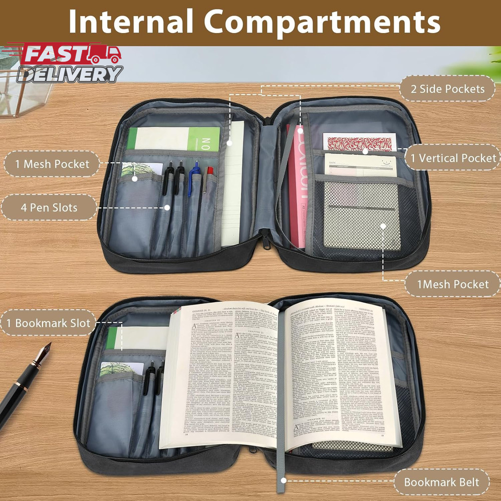 Bible Covers - Stylish Bible Covers - Bible Case with Durable Handle and Strap -