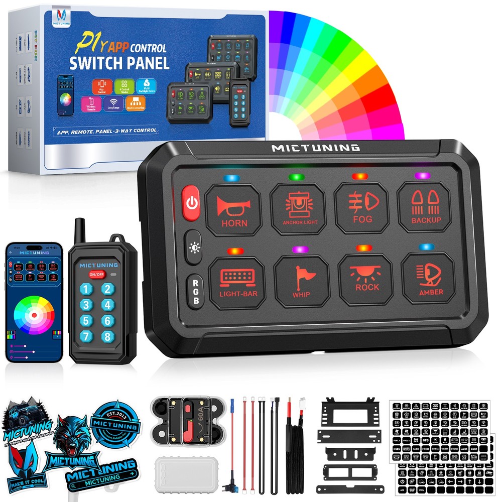 MICTUNING P1Y APP Wireless Remote RGB Switch Panel Circuit Relay Control System
