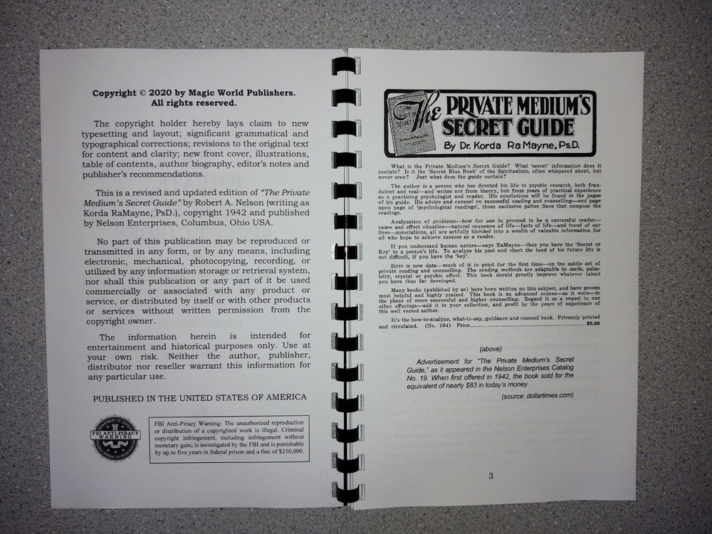 The Private Medium's Secret Guide by Robert A. Nelson