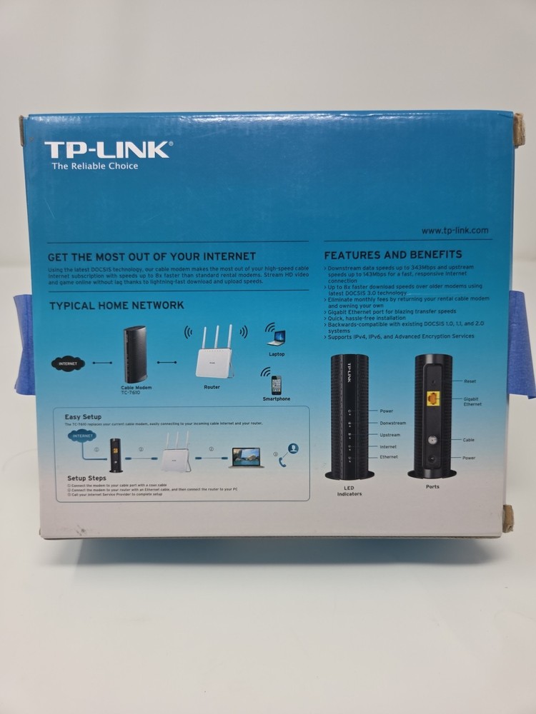 TP-Link TC-7610 DOCSIS 3.0 Cable Modem New