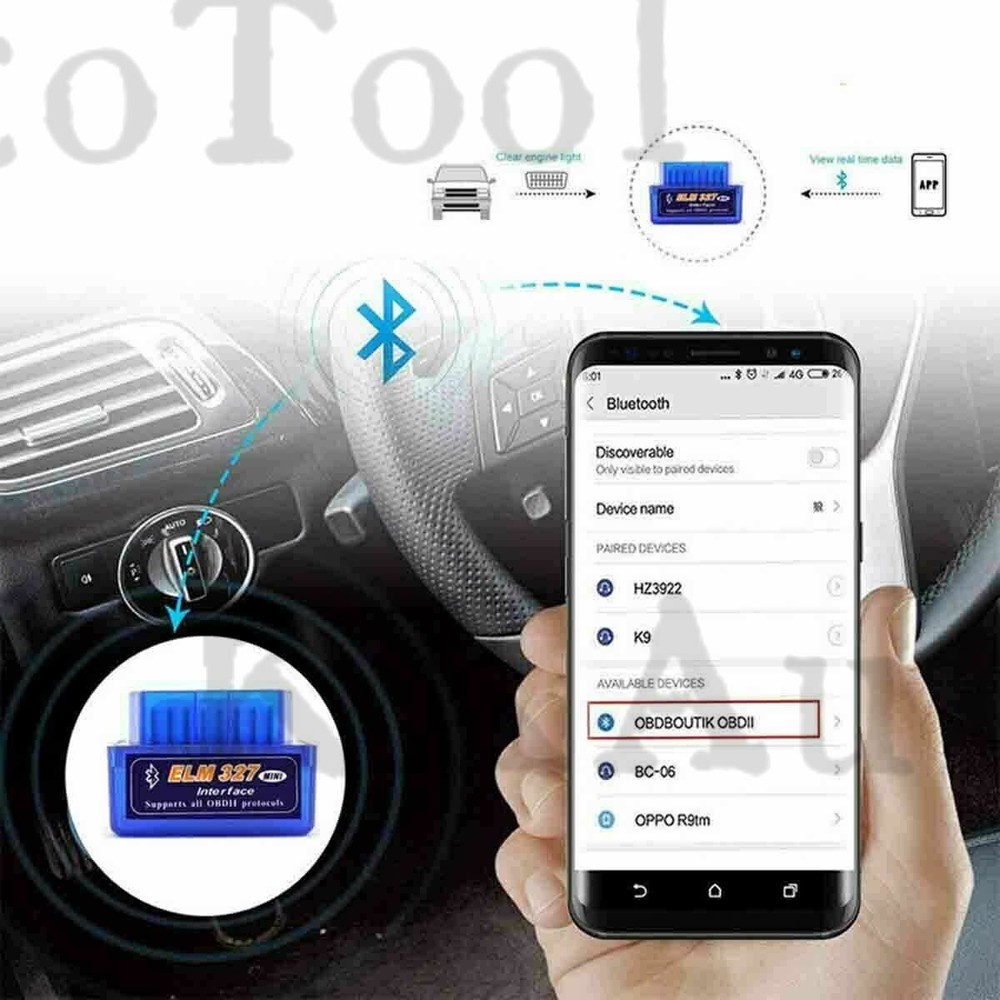 ELM327 OBD2 Code Reader Bluetooth Auto Interface Adapter Diagnostic Scanner Tool