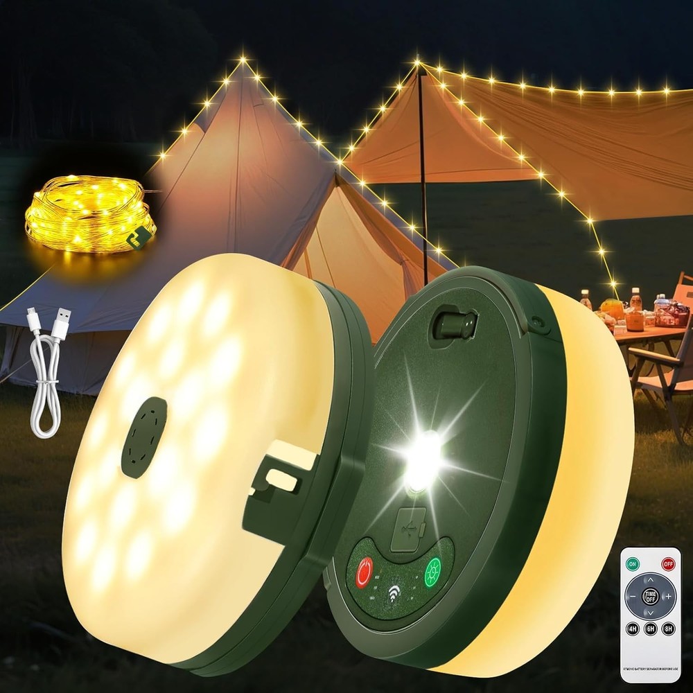 Versatile Waterproof Camping Light String - USB Rechargeable & Remote Operated
