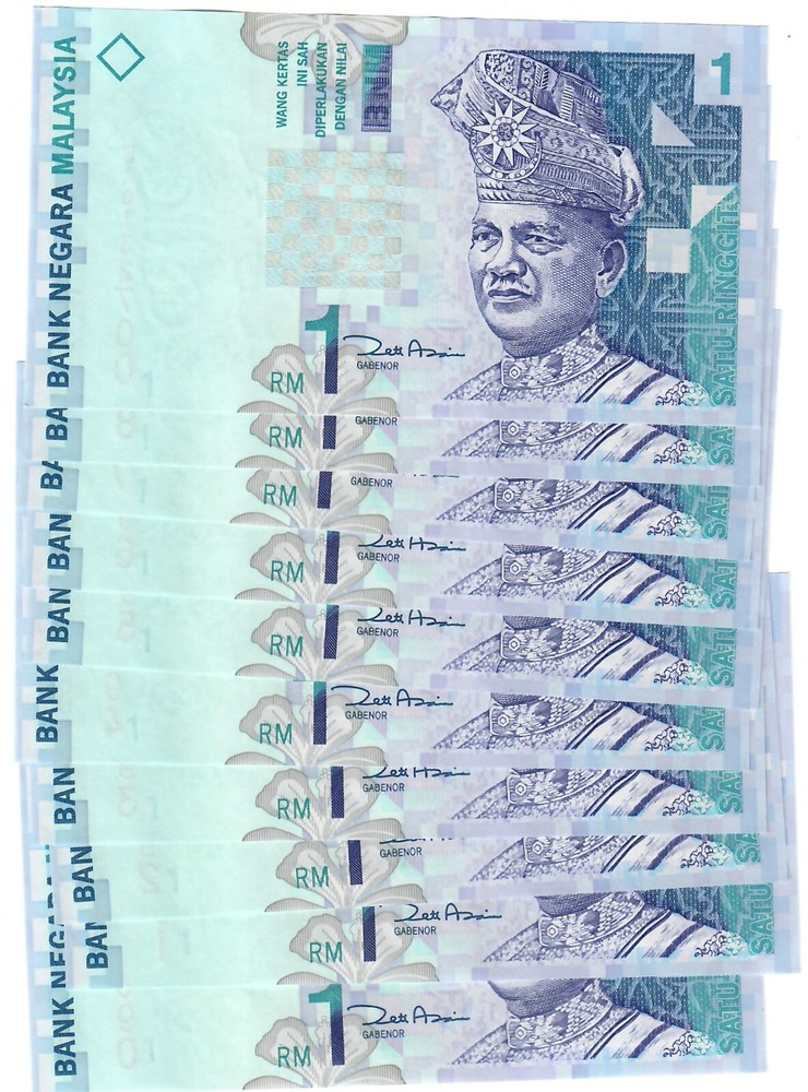 Malaysia 10x 1 Ringgit 2000 UNC