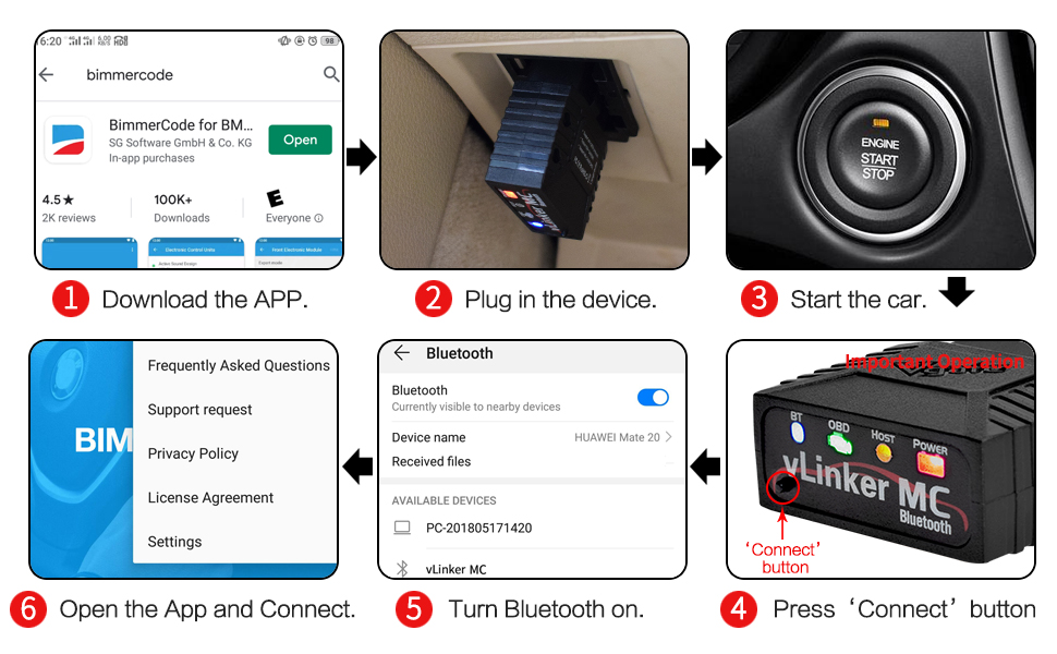 Vgate vLinker MC Bluetooth OBD2 Diagnostic Scanner Tool for Android & Windows