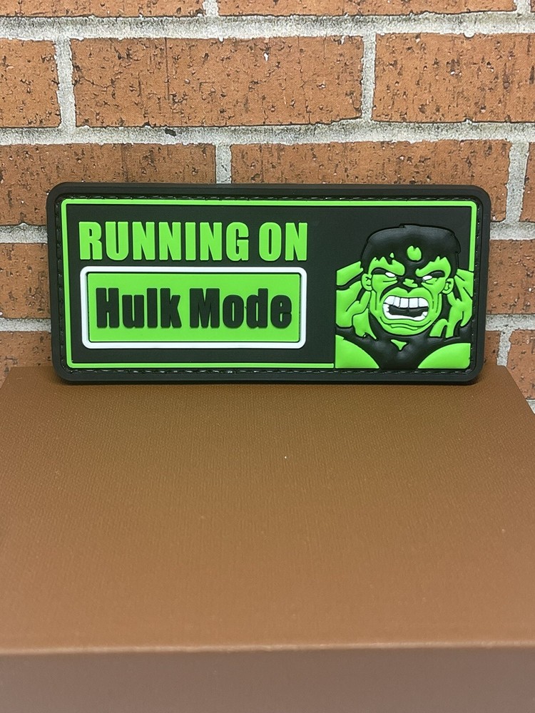 PVC Patch - Running On Hulk Mode Patch - Tactical Morale Gun Hook Back Patch
